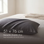 Größe 51 mal 76 cm, passt auf Kissen 50 mal 70 und 50 mal 75 cm